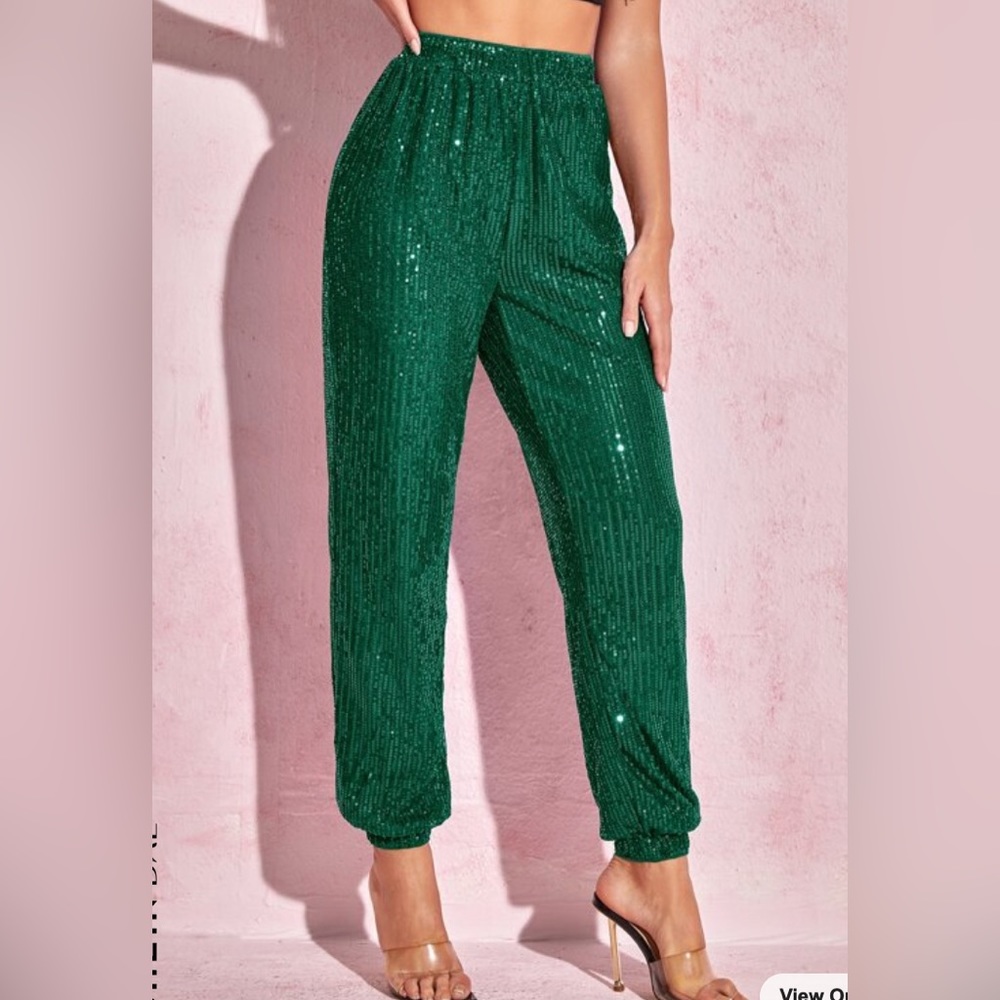 EUC Shein Bae High Waist Sequin Jogger Pants